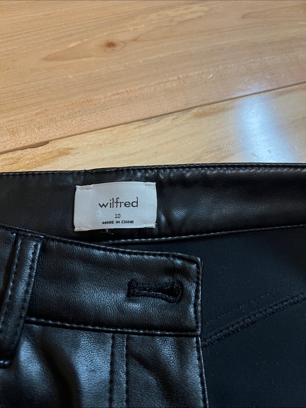 Wilfred Black Straight-Leg Faux Leather Pants - Picture 8 of 13